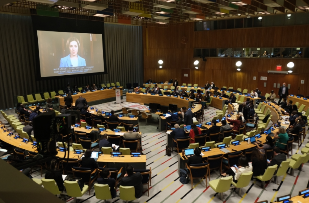Maia Sandu, la ONU: „Vrem să le lăsăm copiilor noștri o lume în care liderii vorbesc despre educație, nu despre conflicte”